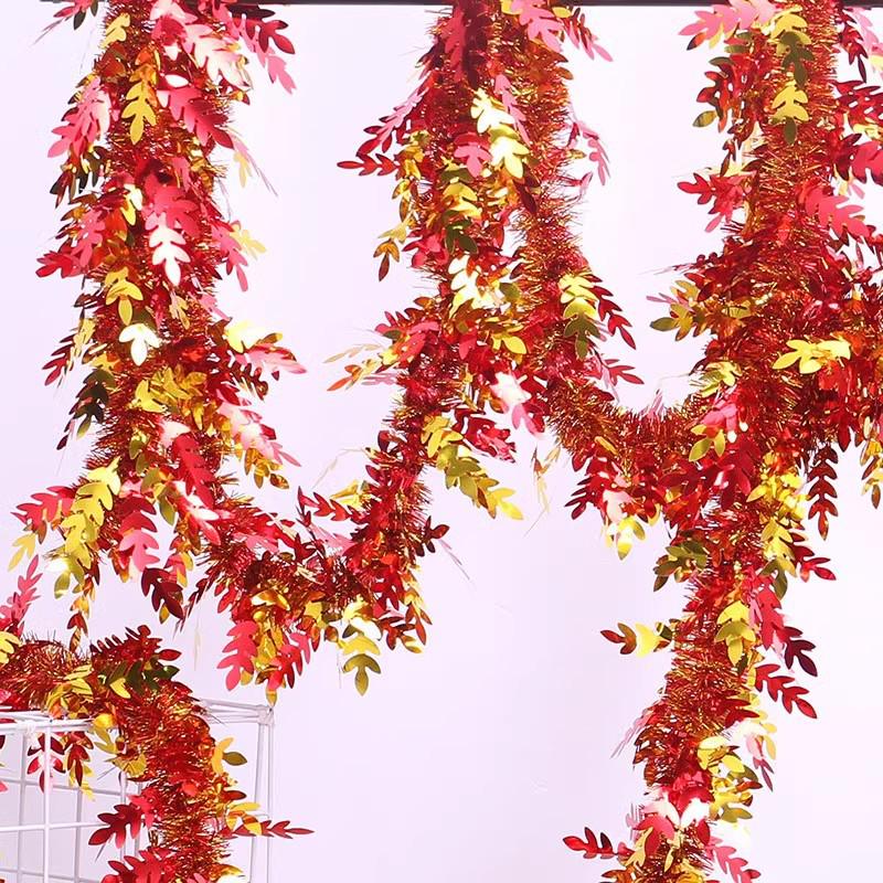 Shiny Ribbon Pull Flower Tinsel for New Year, Wedding, Birthday, and Indoor Festival Decoration