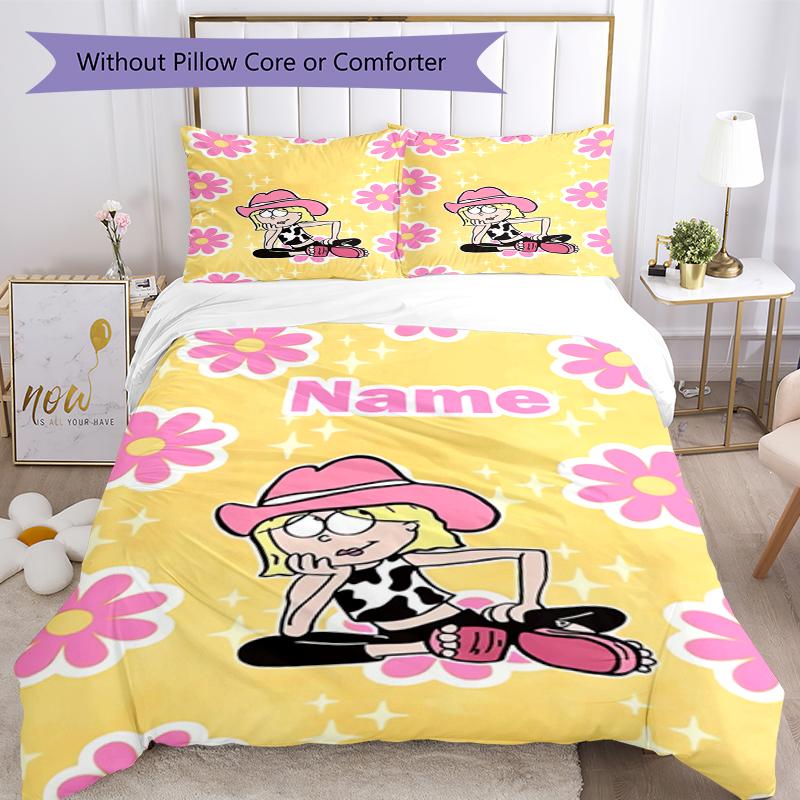 3pcs Custom Name Lizzie McGuire Bedding Set Duvet Cover Closure Includes 1 Duvet Cover & 2 Pillowcases, Soft and Comfortable for All Seasons.