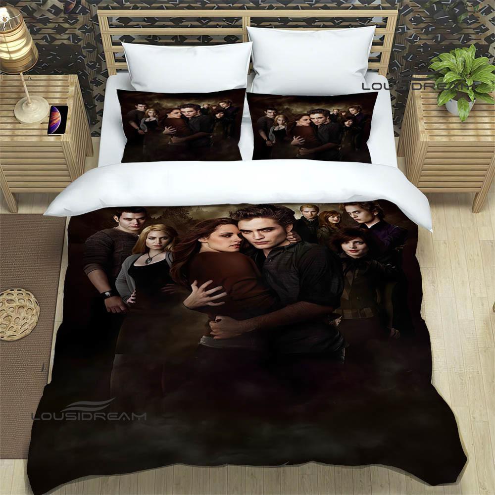 Die Twilight Saga bedruckte Bettwäsche-Sets exquisites Bettwaren-Set Bettbezug Steppbett-Set Bettwäsche-Set Luxuriöses Geburtstagsgeschenk