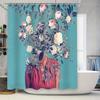 Floral Shower Curtain Botanical Nature Pattern Bathroom Decor Vintage Artistic Backdrop Waterproof Home Textile Modern Style