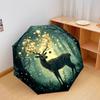 1 PC Automatic Folding Umbrella - Forest Deer Pattern, Portable & Foldable Design with 8 Ribs, Christmas Birthday Gifts