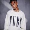 FUBU Strick Langarm für Herren und Marke Big American Oversized fam-42710 Off-White Pullover, Pullover, Damen, Name, Logo, Lässig,