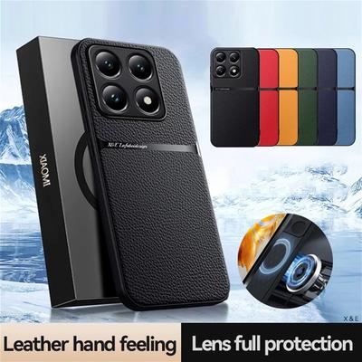 Custodia Magnetica in Pelle PU di Lusso per Xiaomi 14T Pro 5G Cover Protettiva Guscio Rigido Posteriore Coque Fundas Capa