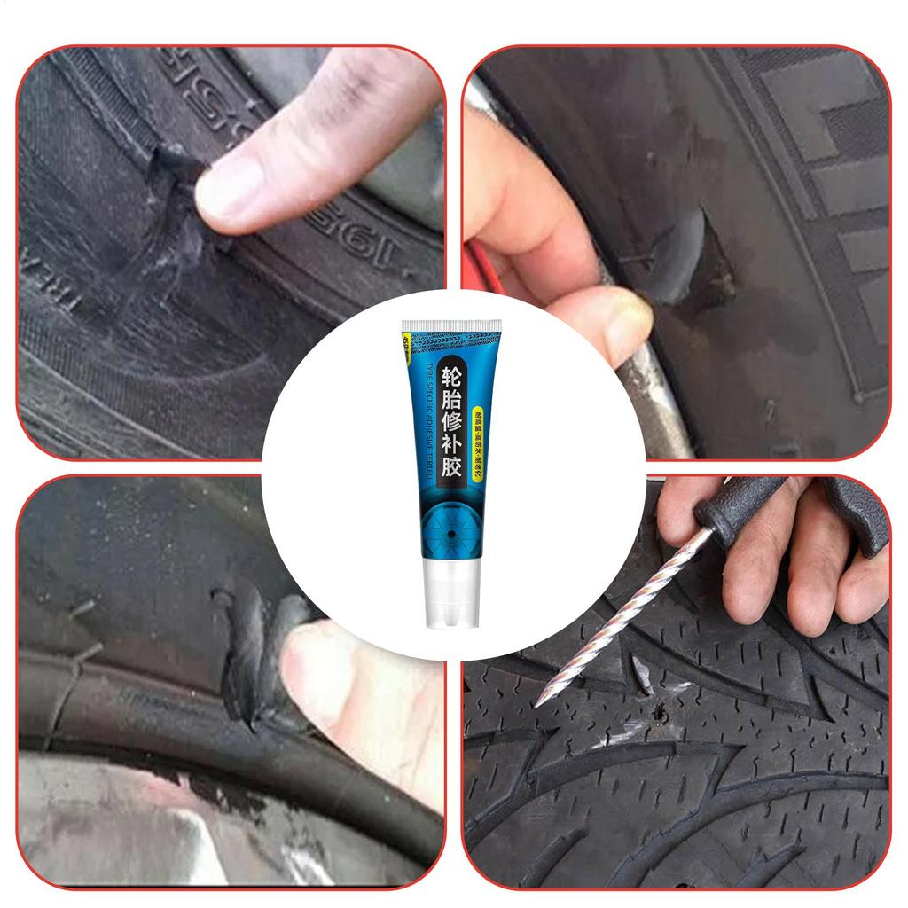High Temp Resistant Tire Repair Glue 60ml Sidewall Tire Repair Kit Strong Adhesive Instant Repair Glue Sealant for Cars