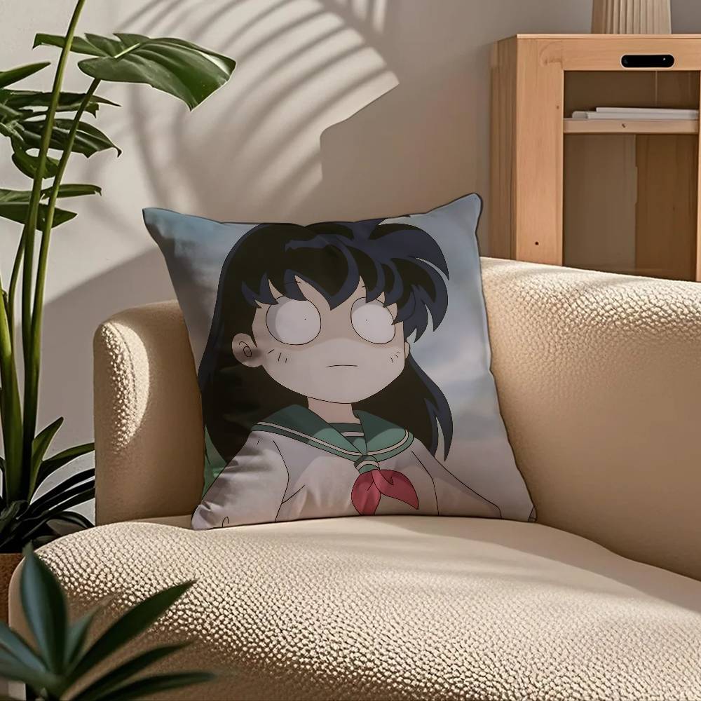 

Cute style L-Lnuyasha Pillow Case Comfort Sofa Bed Silky elegant Invisible zipper Custom Decorative cushion cover 30X30cm
