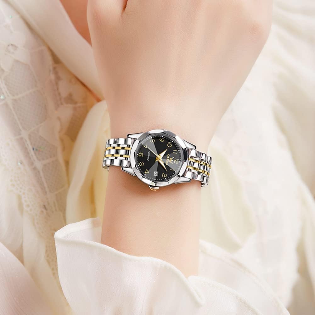 OLEVS Watch Stylish Digital Business Japanese Date Luminous Day White Black Women's - Quartz, Waterproof, Easy-to-Read Dial, Popular, Watch, Movement,