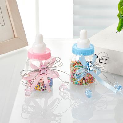 1/6/12 Stück Mini-Milchflaschen-Süßigkeitenbox mit Strassbär Band Schleife Süßigkeiten Leckereien Leckerli Aufbewahrungsglas Babyparty Gastgeschenke