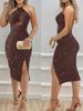 Boke Sommer Mode Ausgeschnittenes Bodycon Kleid für Damen
