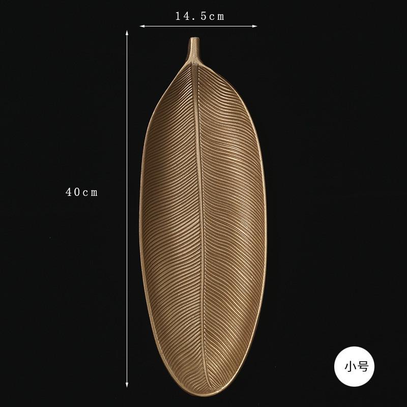 Elegant Golden Leaf Decorative Tray  Perfect for Snacks Candy & Home Storage Classic Wooden Design for Living Room & Dining Table