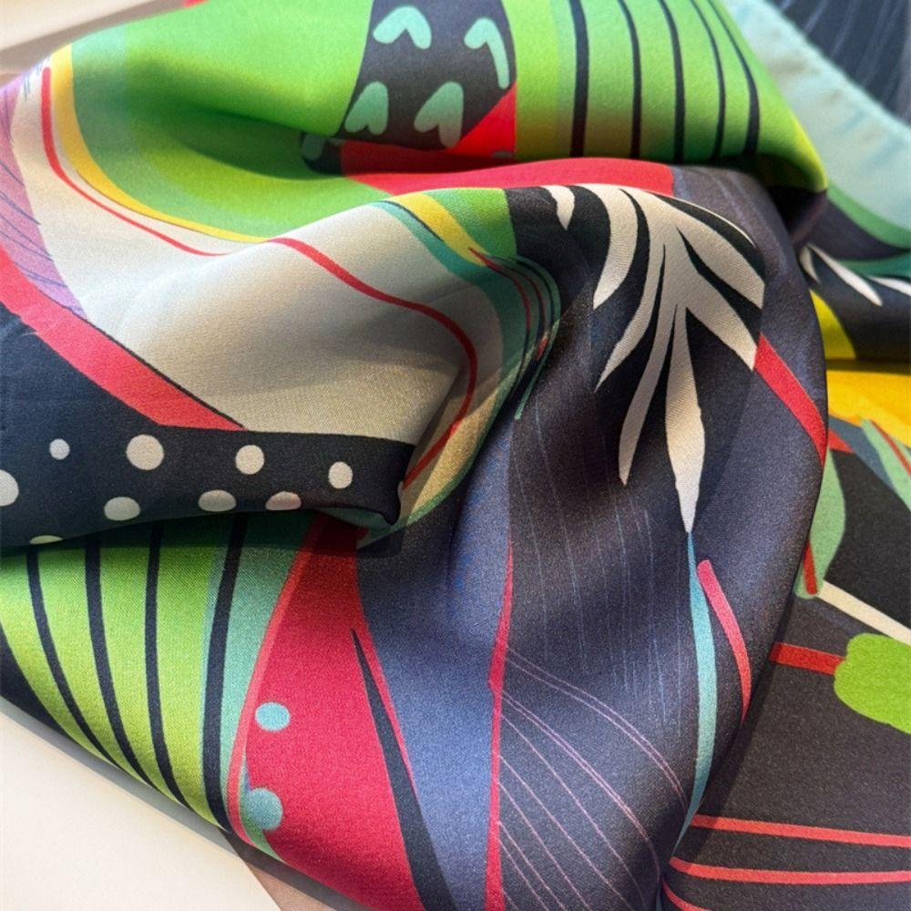 Printed Design Printed Square Scarf Breathable Neckerchief Fashion Beach Shawl For Women
