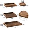 Yangbaga 7-Piece Wooden Tray Set, Perfect for Tea, Cafes, and Kitchens, Perfect for Small Items, Set Meals, and Luncheons