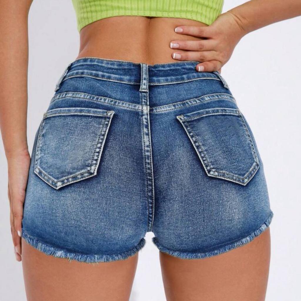 Women High Waisted Baggy Wide Leg Denim Shorts Casual Jean Shorts
