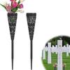 2/4 Stück Friedhofsvase mit Spießen Kunststoff Friedhof Grabvase Blumenhalter für Friedhof Garten Rasen Grabdekorationen
