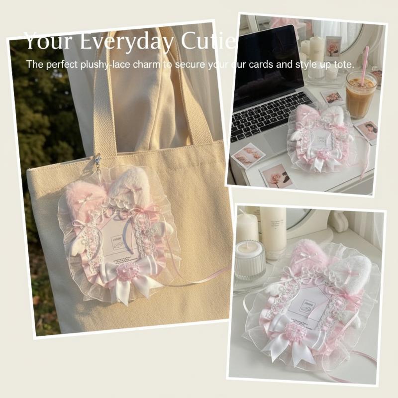 Lolita Anime Photocard Holder Plush Lace Protector Kpop Idol Photo Display Album for Collectors Gift Ideas