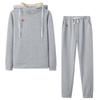 2025 Autumn/Winter Women's Fleece Fashion Leather Patch Hooded Casual Sports Set