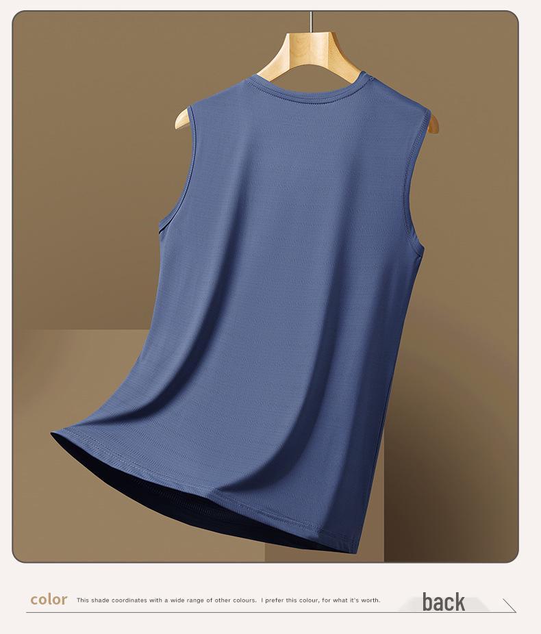 Men's Quick-Dry Sleeveless Sports Vest & Loose Fit T-Shirt Set - Plus Size, Ice Silk, Perfect for Summer Running & Fitness.