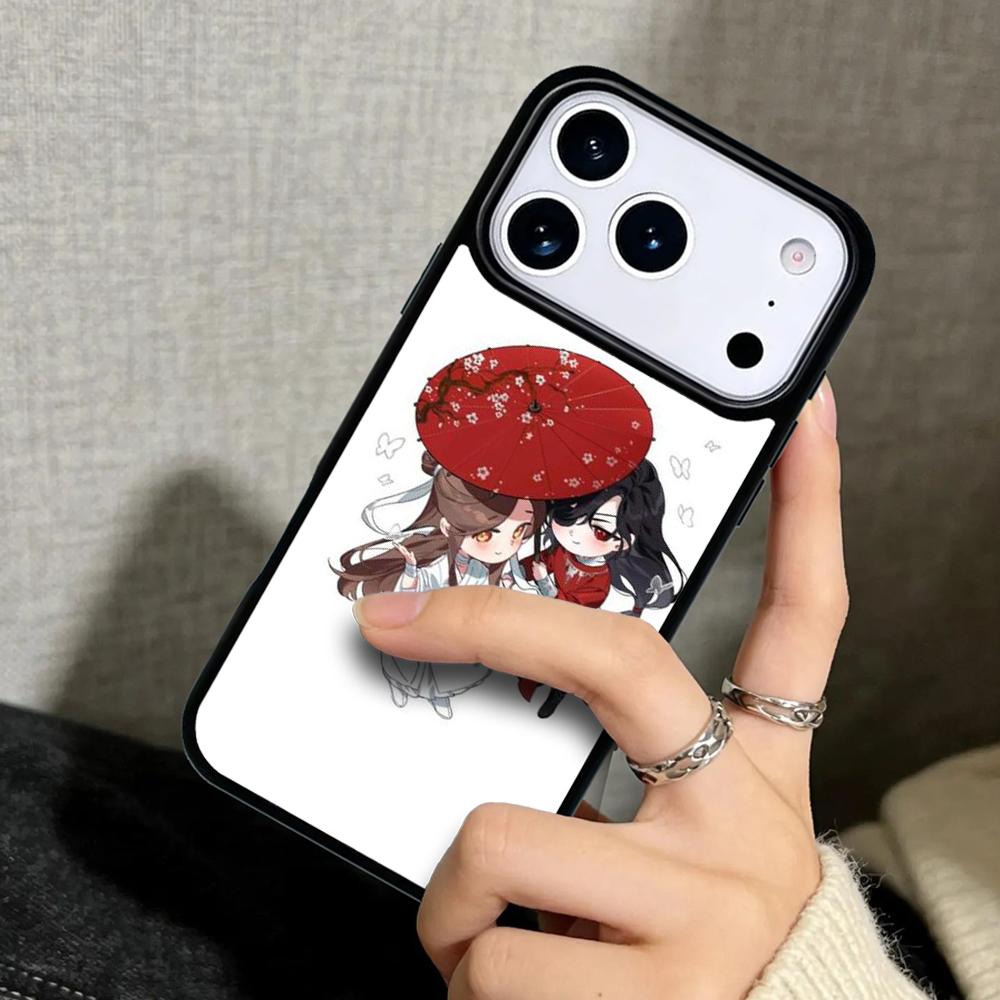 Capa Case for iPhone 17 Air 16 Pro Max 15 Plus 11 13 Mini 14 12 Back Phone Cover Tian Guan Ci Fu hua cheng xie lian