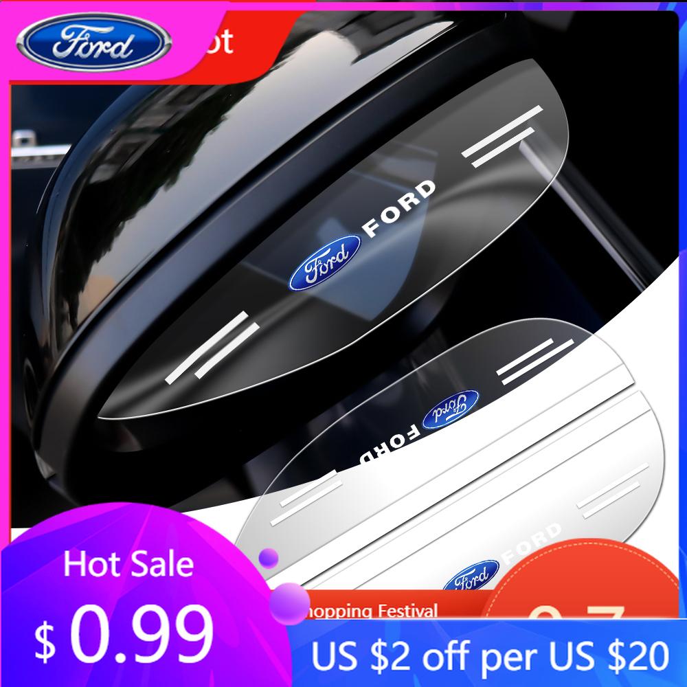 Car Sticker Hot For Ford 2Pcs Car Rearview Mirror Rain Eyebrow Cover Rainproof Side Shield Sticker For Ford Ranger Focus Kuga Mu