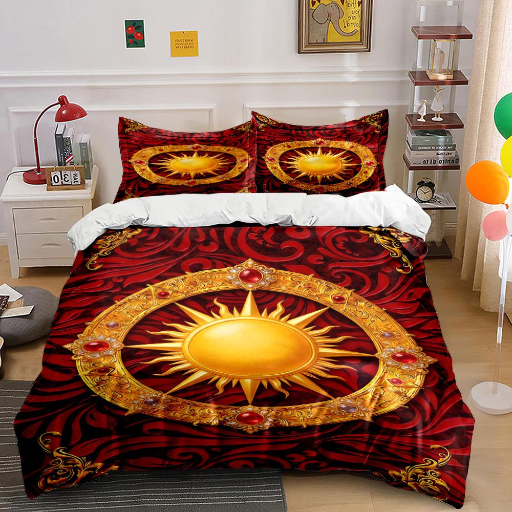 Golden Sun with Jewels. Bedding Sets Duvet Cover Sets Duvet Covers Pillowcases(1 * Duvet Cover 2 * Pillowcases Without Duvet Insert)