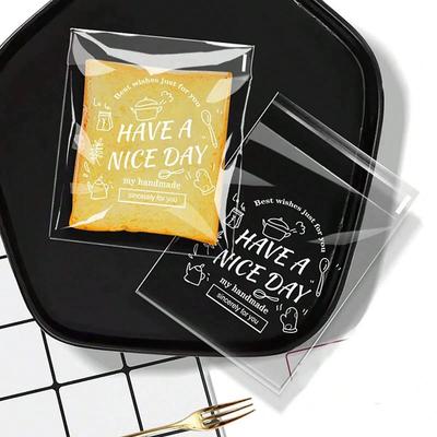 100pcs-Transparent Biscuit BagsSelf-adhesiveClear Plastic Candy Gift Bags Cookies Toast Jewelry Packaging