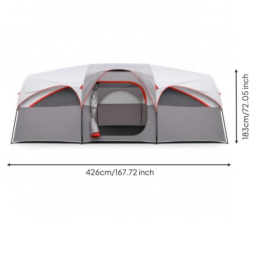 Two-Room Tent Foldable with Storage Bag Sturdy for Family