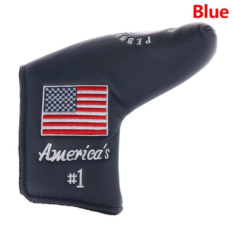 1X Golfdeksel Blad Putterdeksel Golfbaner For Pebble Beach Putter USA-flagg