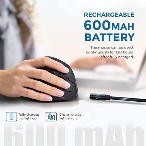 Souris Verticale Sans Fil - ECHTPower - Ergonomique - DPI Réglable - Rechargeable - Vert
