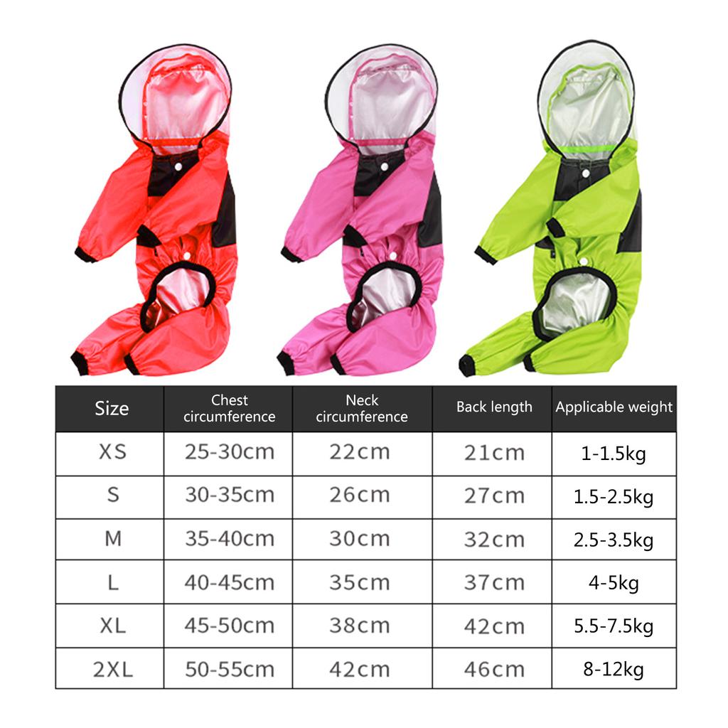 Pet Raincoat Waterproof Dog Raincoats Outdoor Activity Dog Rain Jackets Small Medium Puppy Reflective Windproof Clothes