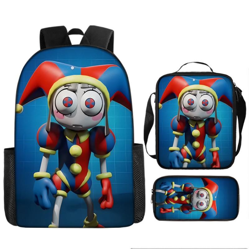 Kids School Backpack Set With Pencil Case Crossbody Bag - Cute Cartoon Print Oxford Fabric Lightweight Breathable Grades
