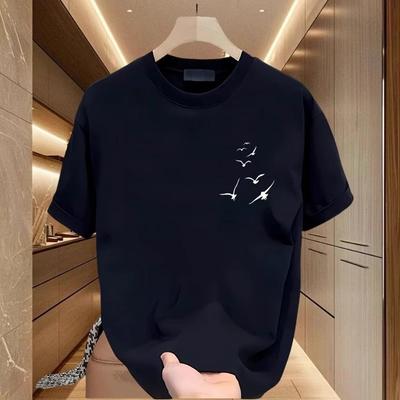 Maglietta di Cotone per Coppie Manica Corta Nera Bianca Top Traspirante Confortevole Morbida Casual Sportiva