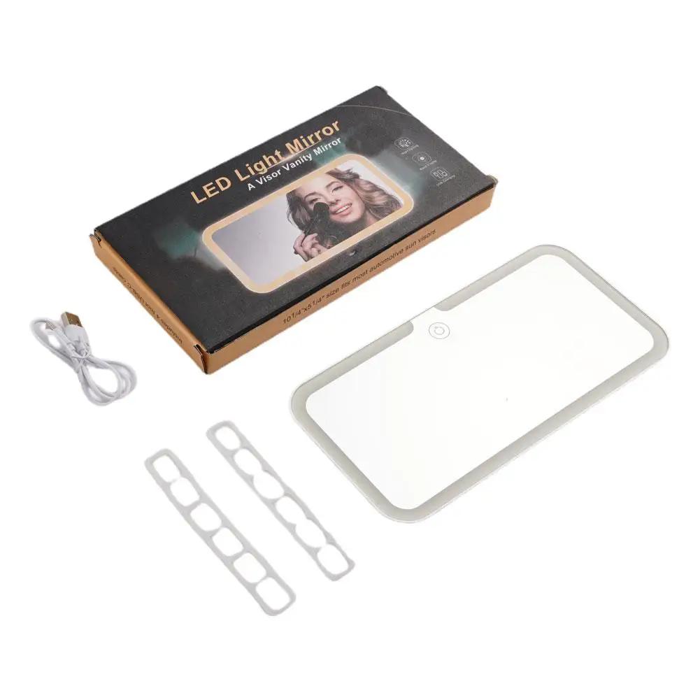 

3 режима светодиодной подсветки, бесступенчатая регулировка яркости, зеркало для макияжа на козырьке, косметическое зеркало для туалетного столика с сенсором, перезаряжаемое, большое автомобильное зеркало, экранное зеркало J8o8