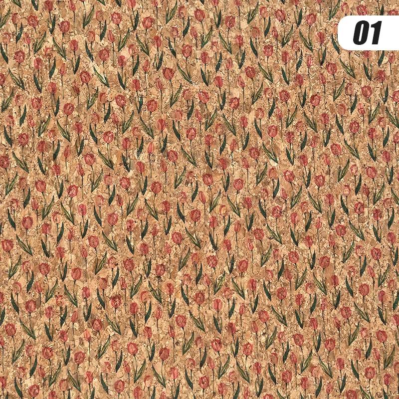 100X135Cm Cortiça Estampada Tecido de Couro de Cortiça Natural Costura DIY Cor Carvalho Tecido Casa Sofá Carro Bolsa Decoração Material Grão de Madeira Artesanato