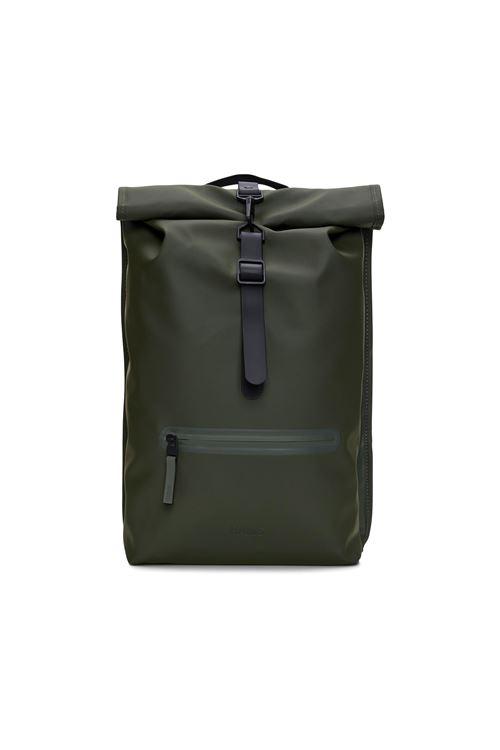 Rains Rolltop Backpack 16 inch laptop compartment Dark Green