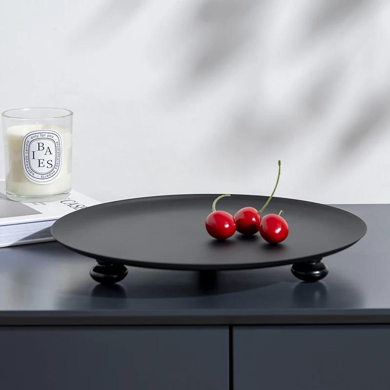 Decorative Trays Home Decor Round Storage Tray Organizer Storage Box Table Vase Aromatherapy Stand Candlestick Stand