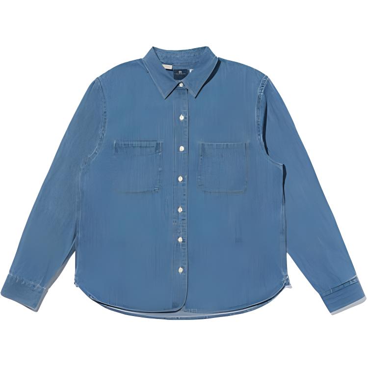 

Levis Ss25 Серия Bluetab™ Простая Повседневная Удобная Дизайнерская Рубашка с Застежкой на Пуговицы и Длинным Рукавом Женские рубашки Индиго 001LO-0000 S