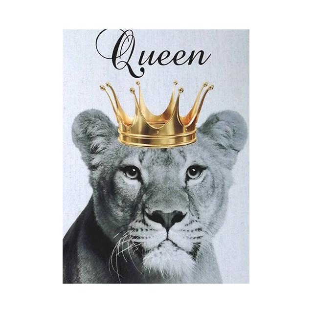 Lion Family Crown Print Canvas Painting Gallery Grade Wall Decor Posters Abstract Animal Autograph Black and White Pictures Gift