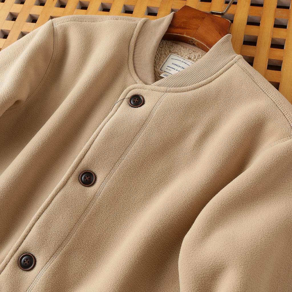 2026 New Style Double-Sided Fleece-Lined Baseball Jacket - Unisex Thickened Warm Outerwear for Autumn/Winter