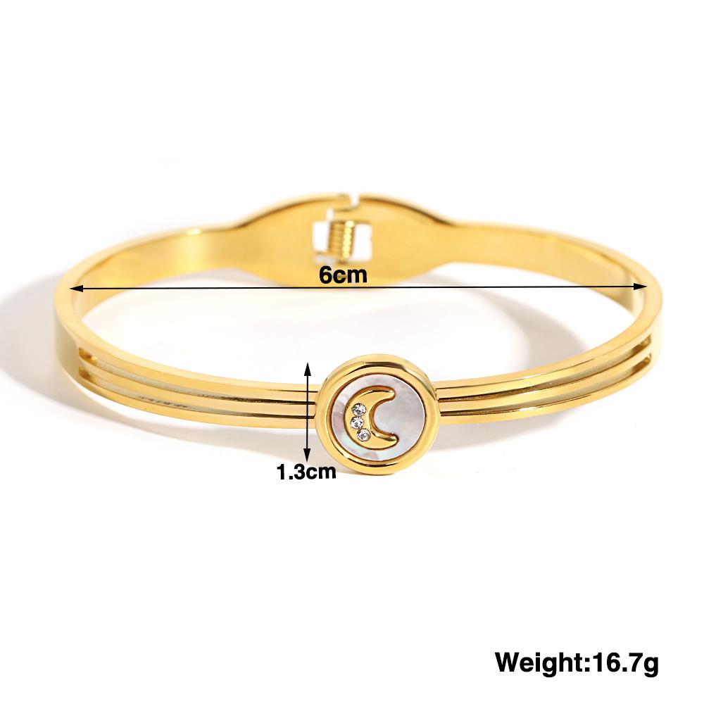Greatera Trendy Gold Plated 316L Stainless Steel Bangles Bracelets for Women Delicate Cubic Zirconia Bracelet Party Jewelry