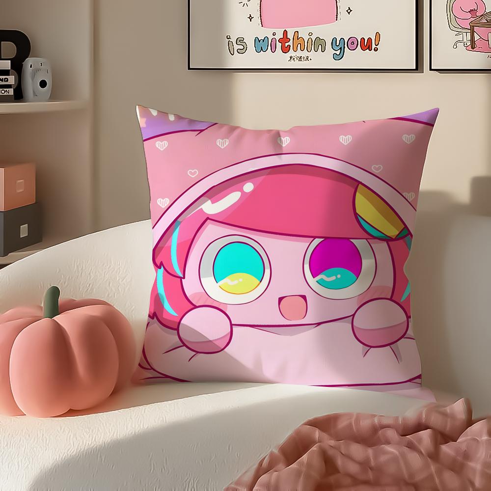 Cute Quirky Vocaloid Japanese PPepoyo Cushion Cover Pillowcase Short Plush Invisible Zipper Room Sofa Cushion Cover