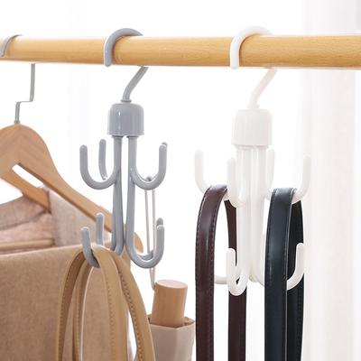 1 Stück Haushalts drehbarer Vier-Klauen-Position Taschenhaken Kleiderschrank Kleidung und Hüte Aufbewahrung Kleiderbügel Krawatte Gürtel Kunststoff Aufbewahrungshaken