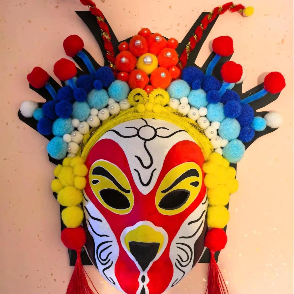 Peking Opera Mask 3D Painting Kit: Handmade Intangible Cultural Heritage Warm-Up Activity