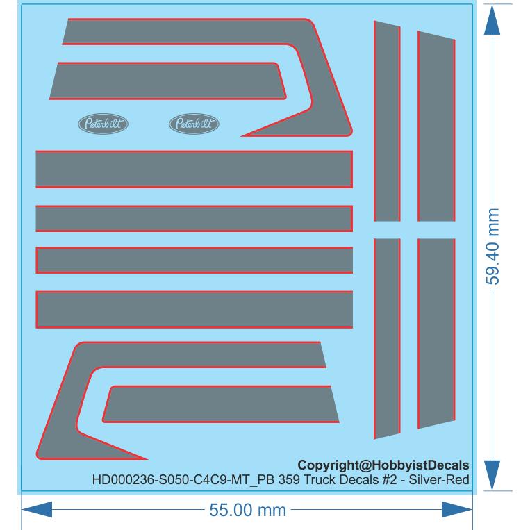 Peterbilt 359 Truck Decals #2 - 1/25 1/50 - Water Decals