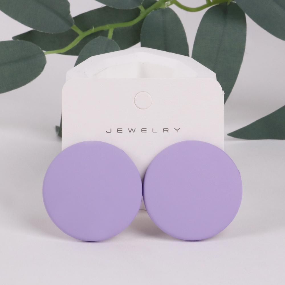 Trendy Korean Red White Black Pink Stud Earrings For Women Girl Geometric Big Square Round Acrylic Earrings Fashion Jewelry Gift