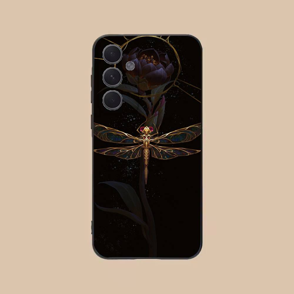 

Insect Dragonfly Phone Case For Samsung S25,24,21,22,23,20,S30,Ultra,Plus,Fe,Lite,Note,5G Black Soft SamsungS26