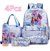 4Pcs/set K-Pop Demon Hunters Printed Backpack Handbag Pencil Case 750Ml Water Bottler for Teenager Boy Girl Large Capacity Waterproof Schoolbag