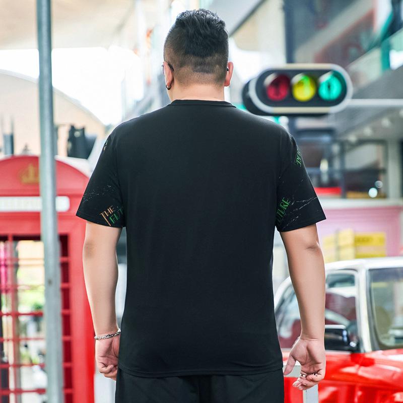 Летняя толстая мужская свободная футболка с половиной рукавов с модным принтом — фото 2