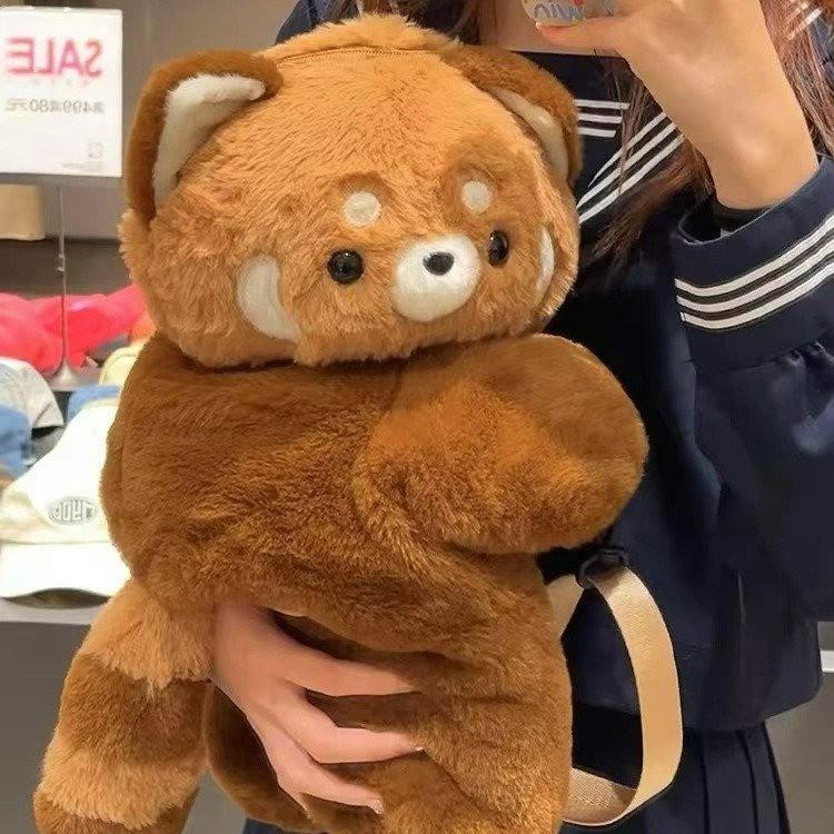 Little Raccoon Bag Plush Red Panda Messenger Bag Girl Backpack Doll Cartoon Backpack