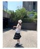 Women's Sweet Black A-line Skirt with Brown Sugar Rose Lace & Polka Dots - Thin Summer Style