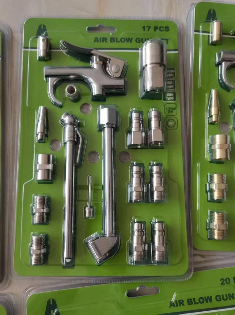 Jin Nuo EU US JAPAN TYPE 17 PCS Air Tools Kits Accessory Kit for Air Compressor Air Blow Gun Nozzle Set Nozzles Blower Gun