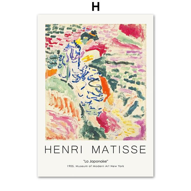 Poster e Stampe Astratte di Foglie Vintage Matisse Paesaggio Nordico Arte da Parete Pittura su Tela Immagine da Parete per Decorazione Soggiorno